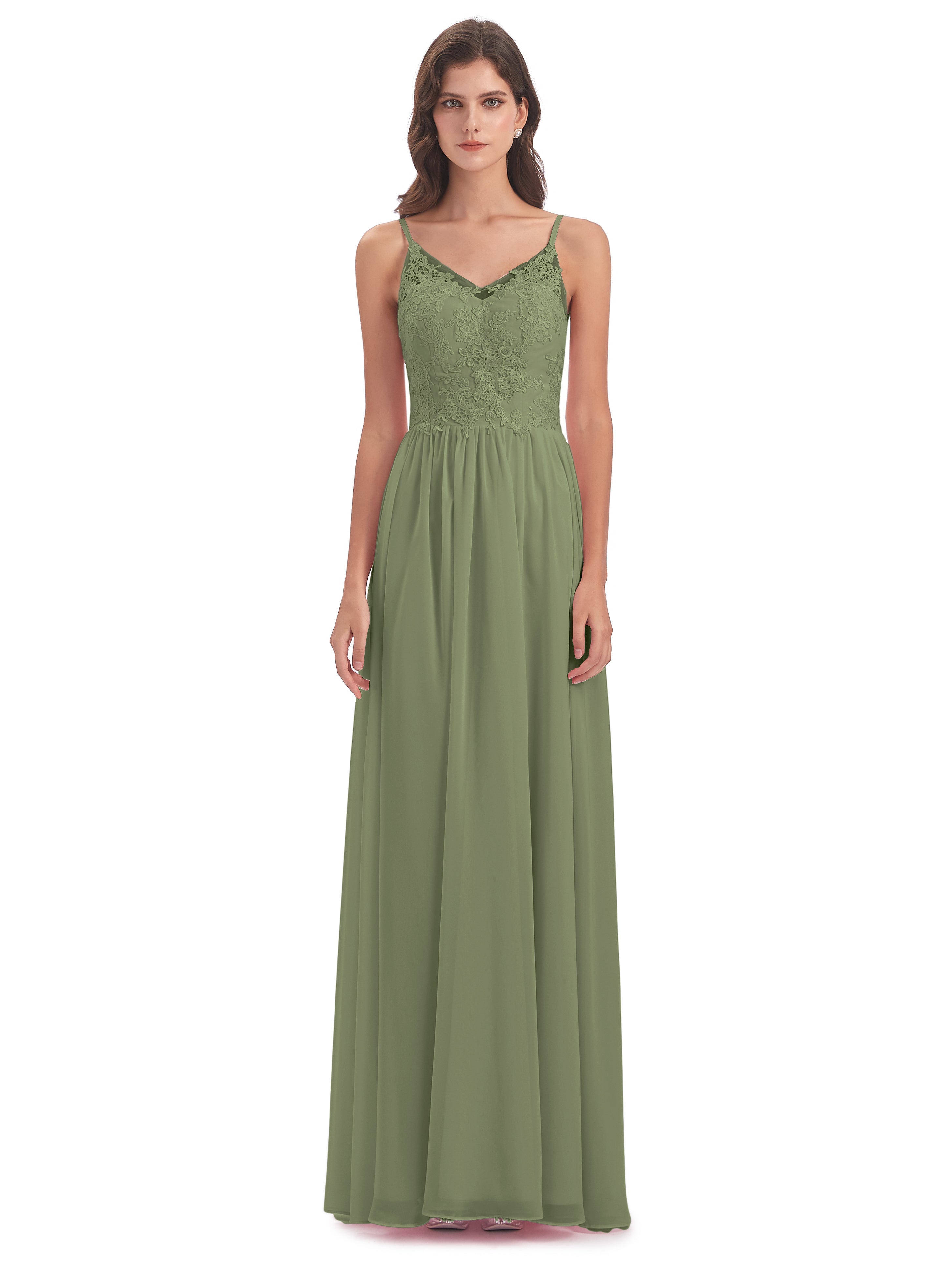 Addison Spaghetti Straps Lace Bridesmaid Dresses