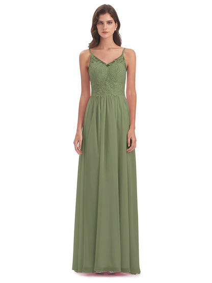 Addison Spaghetti Straps Lace Bridesmaid Dresses