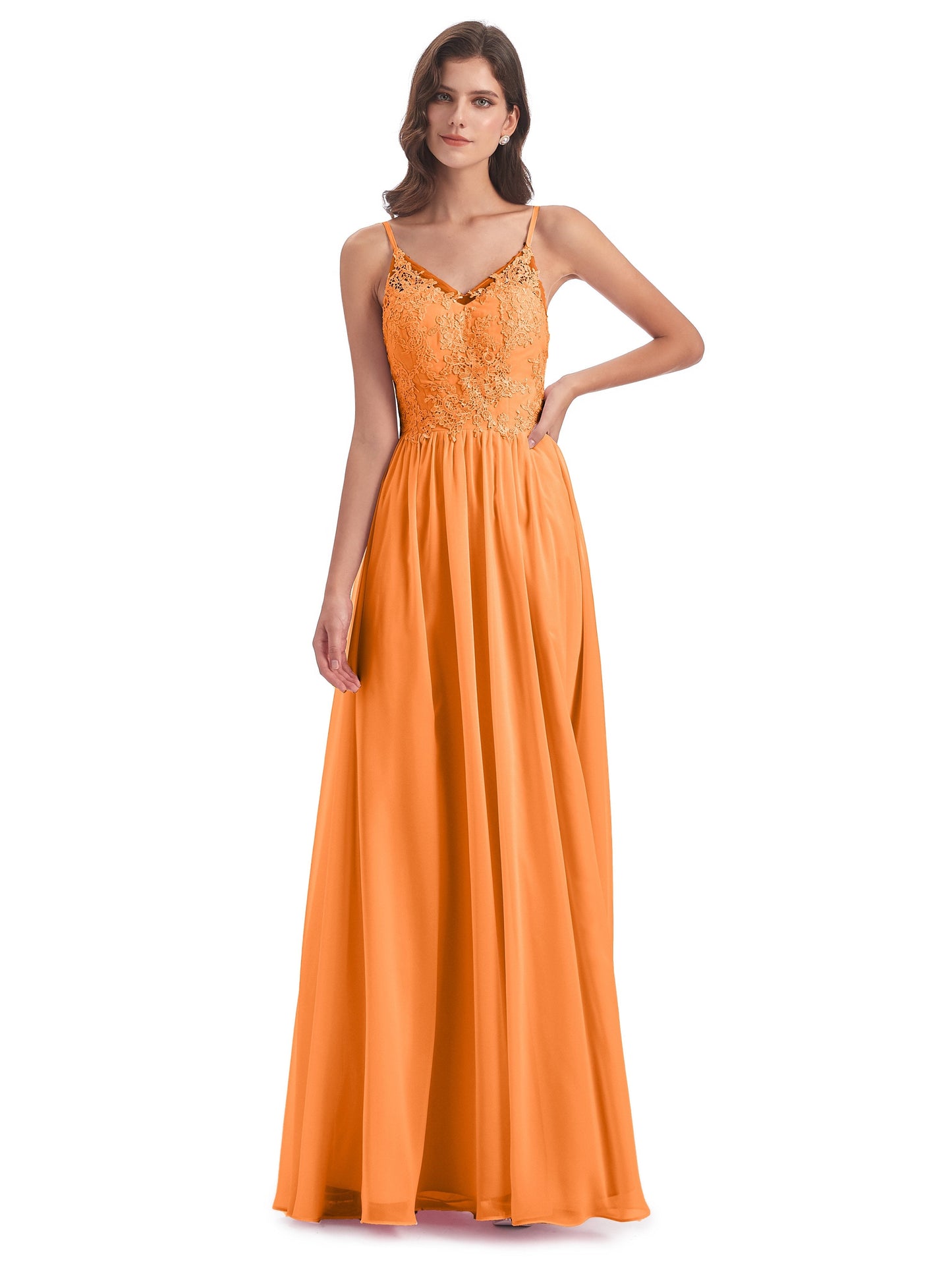 Addison Spaghetti Straps Lace Bridesmaid Dresses