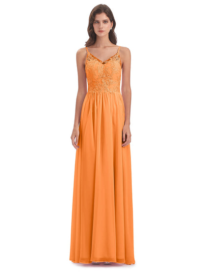 Addison Spaghetti Straps Lace Bridesmaid Dresses