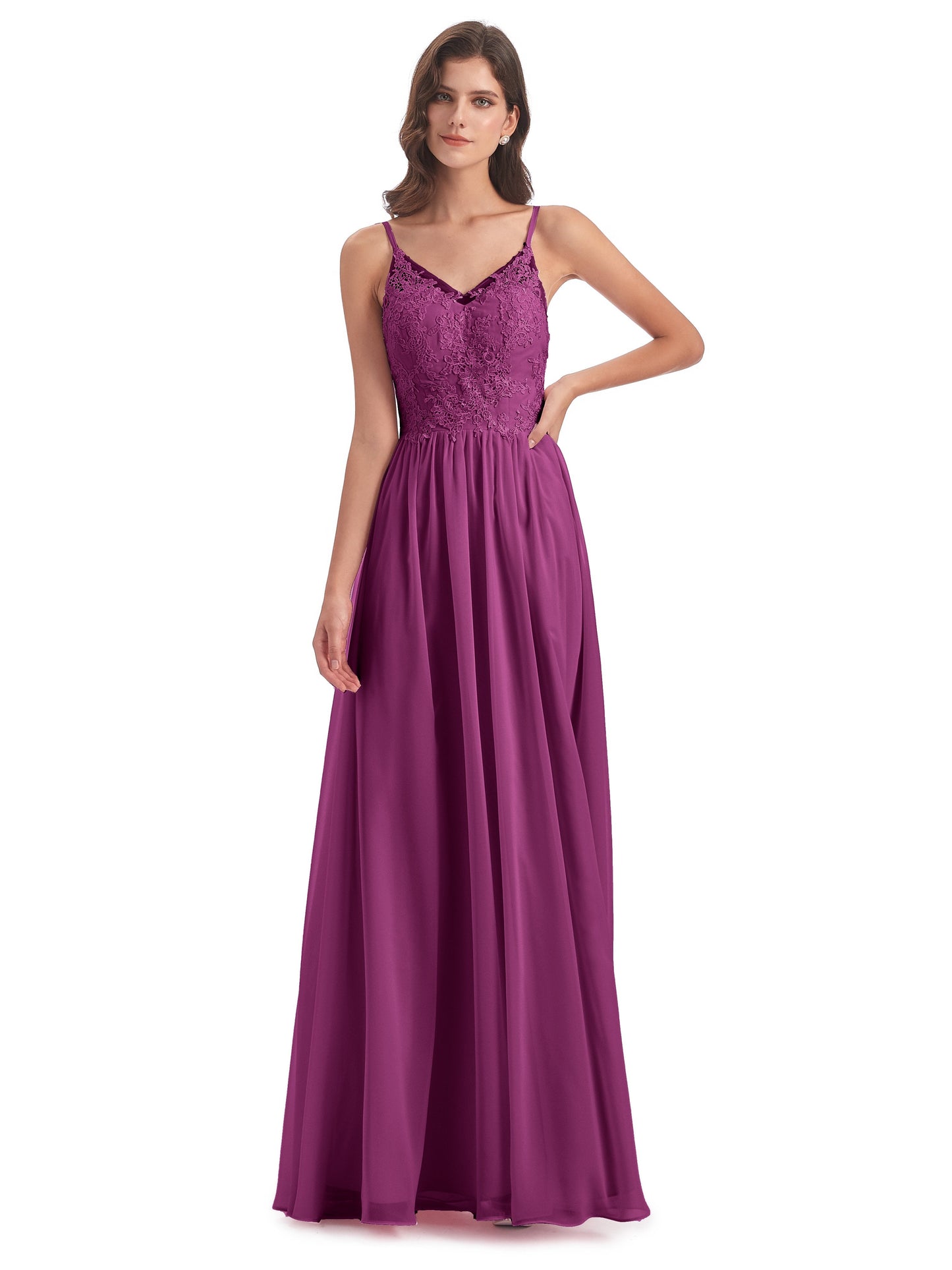 Addison Spaghetti Straps Lace Bridesmaid Dresses