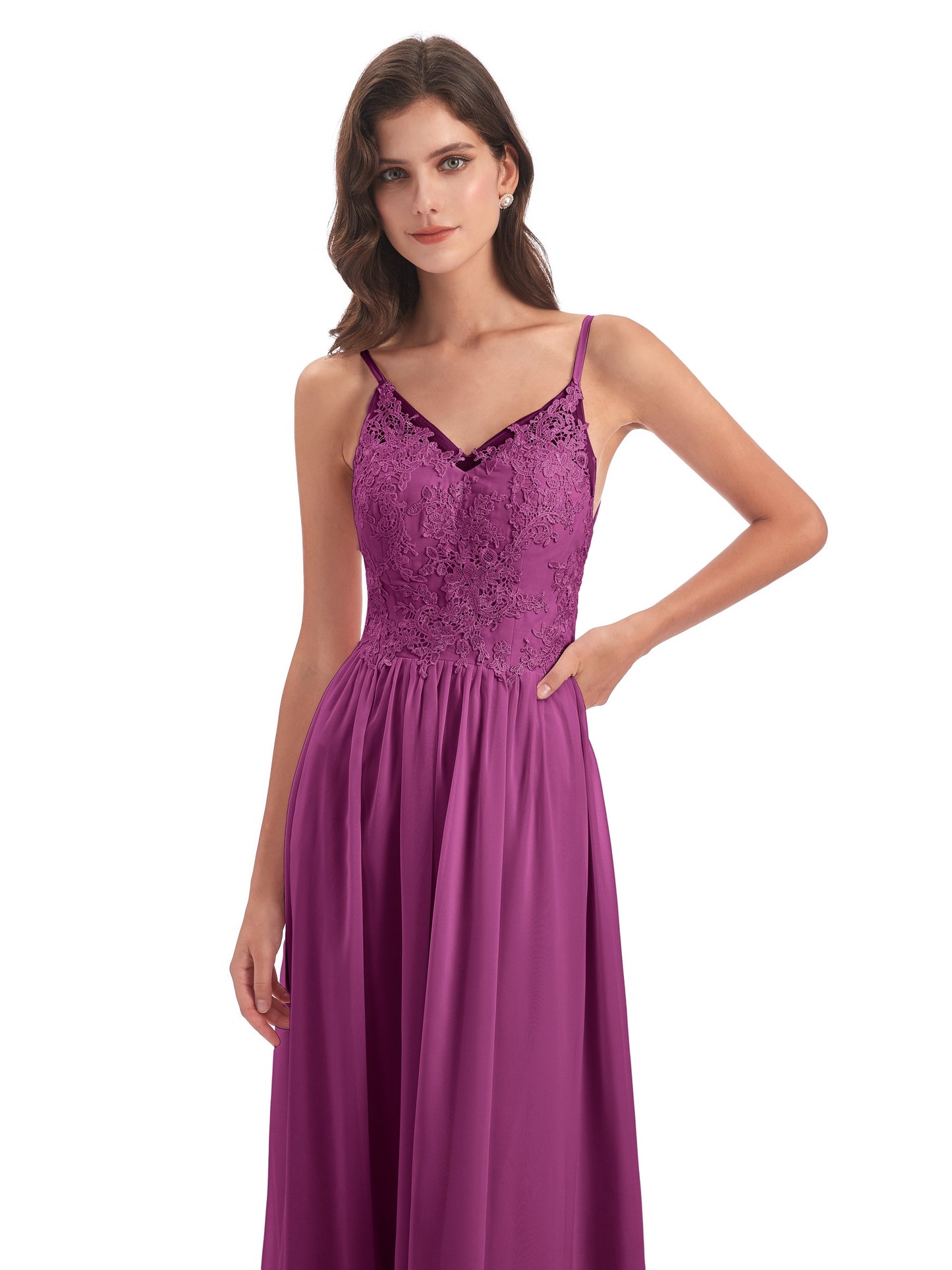 Addison Spaghetti Straps Lace Bridesmaid Dresses