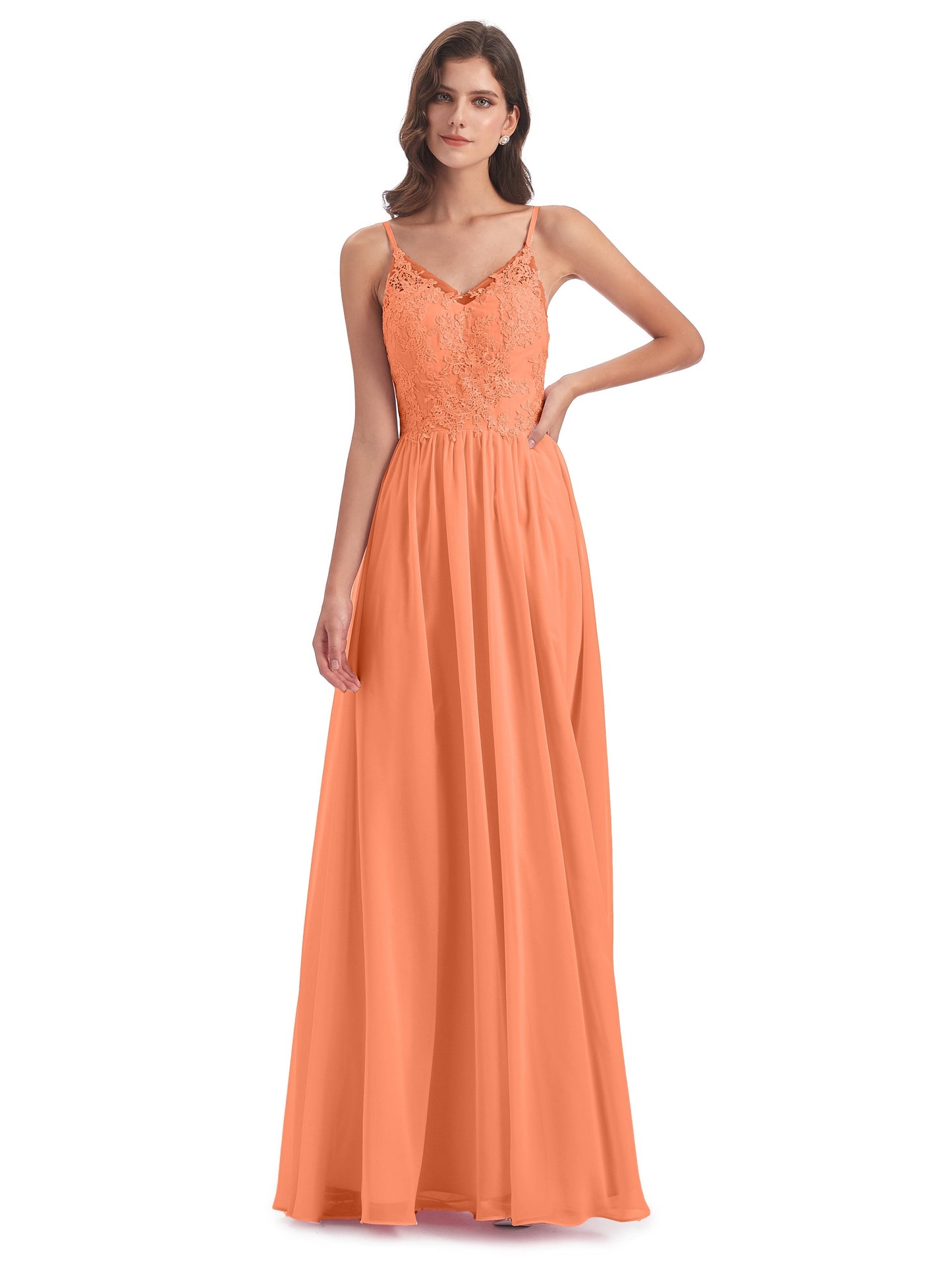 Addison Spaghetti Straps Lace Bridesmaid Dresses