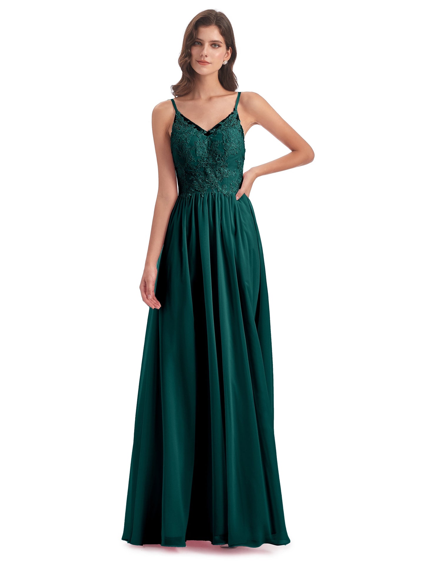 Addison Spaghetti Straps Lace Bridesmaid Dresses