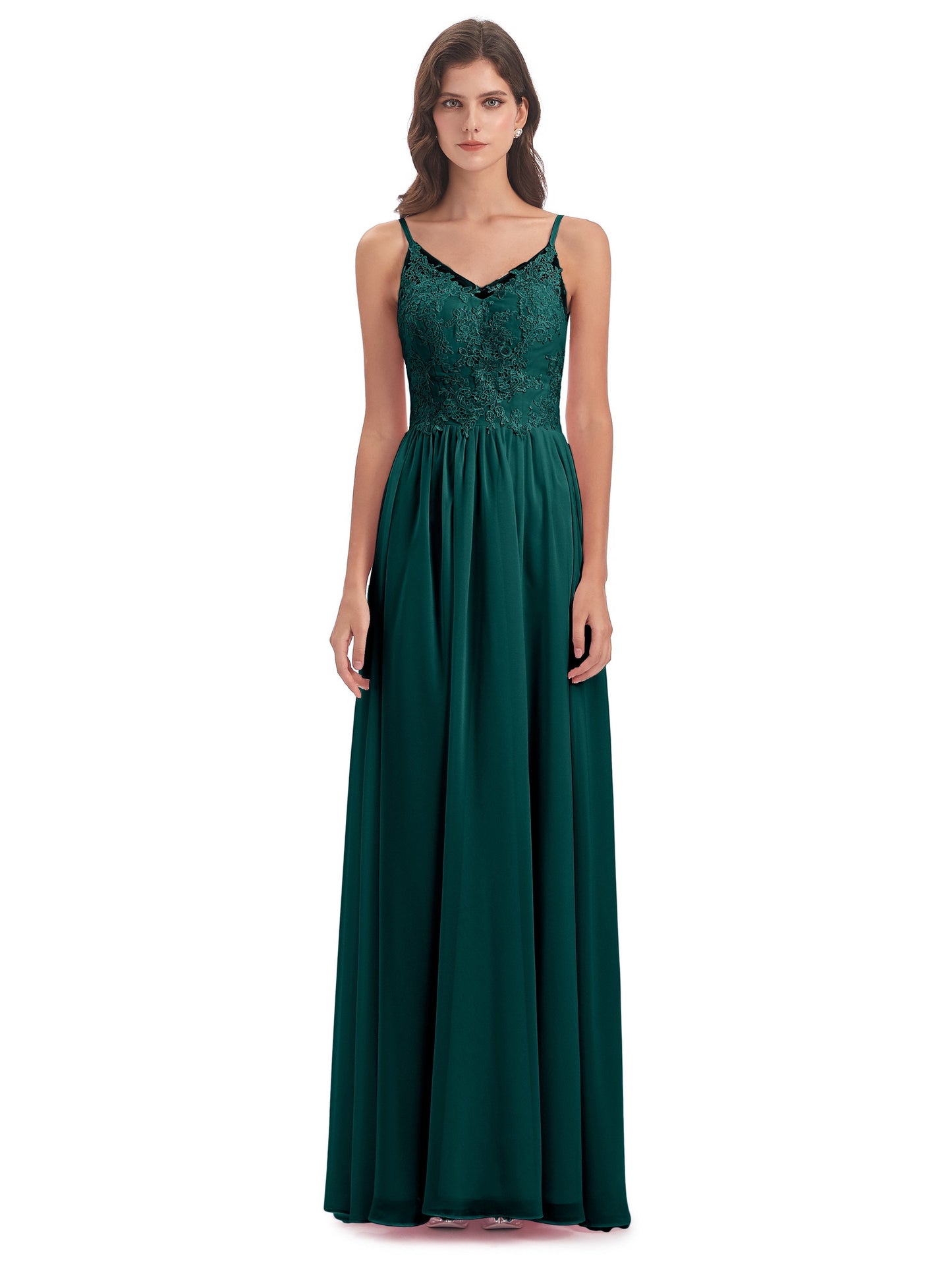 Addison Spaghetti Straps Lace Bridesmaid Dresses