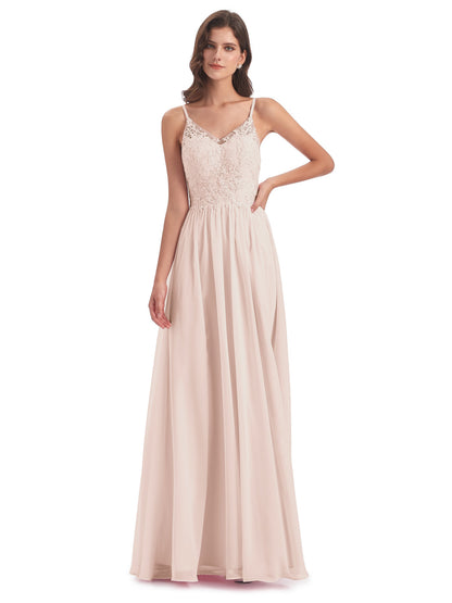 Addison Spaghetti Straps Lace Bridesmaid Dresses