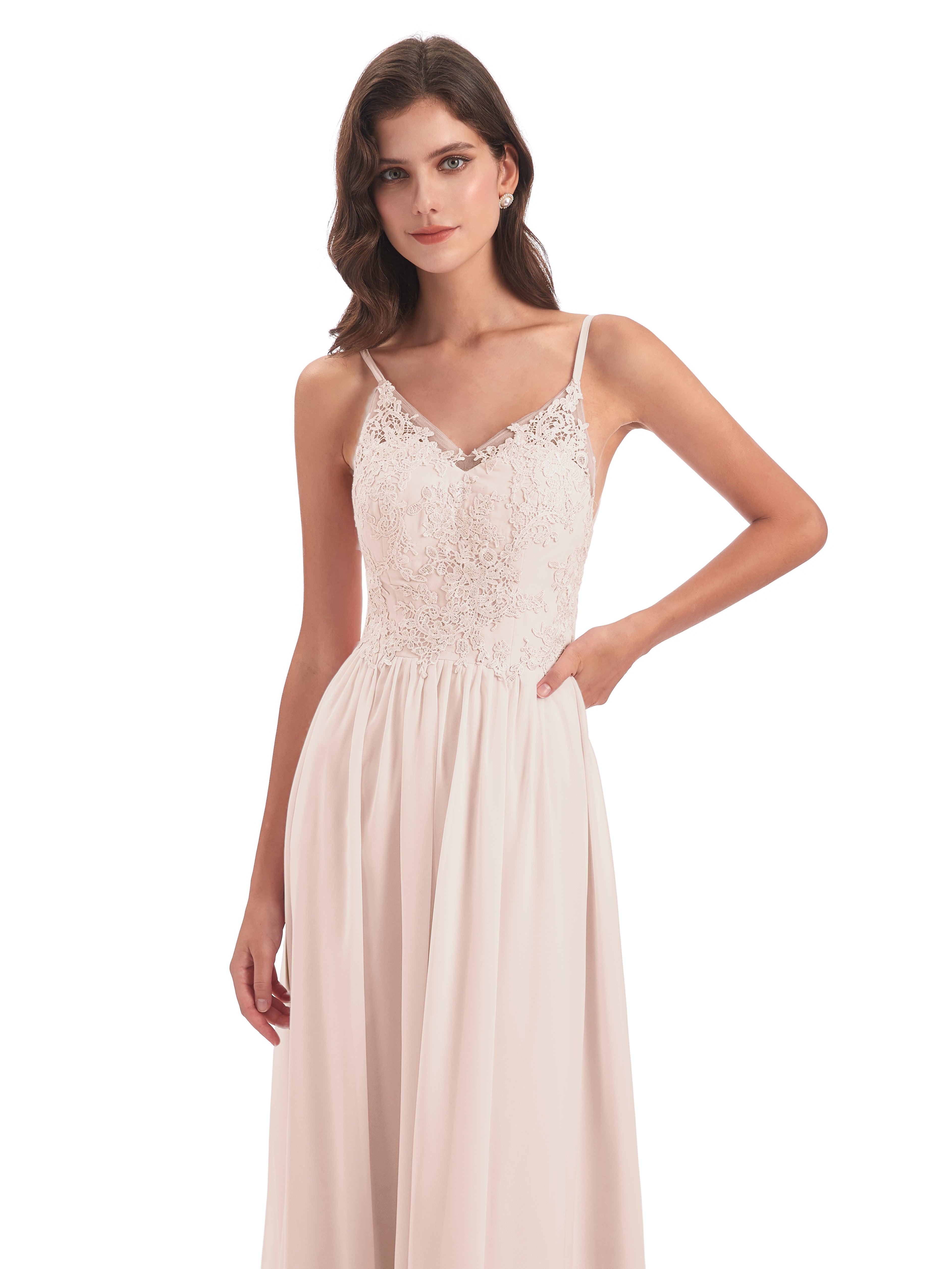 Addison Spaghetti Straps Lace Bridesmaid Dresses