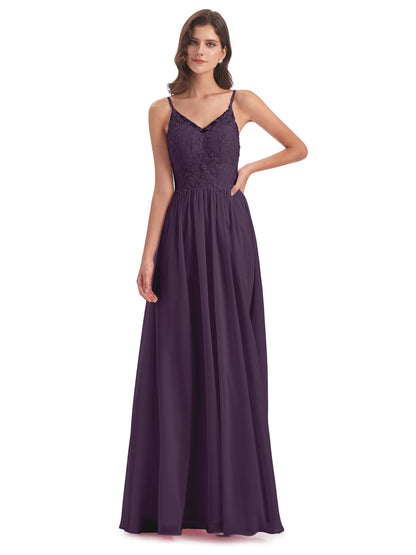 Addison Spaghetti Straps Lace Bridesmaid Dresses