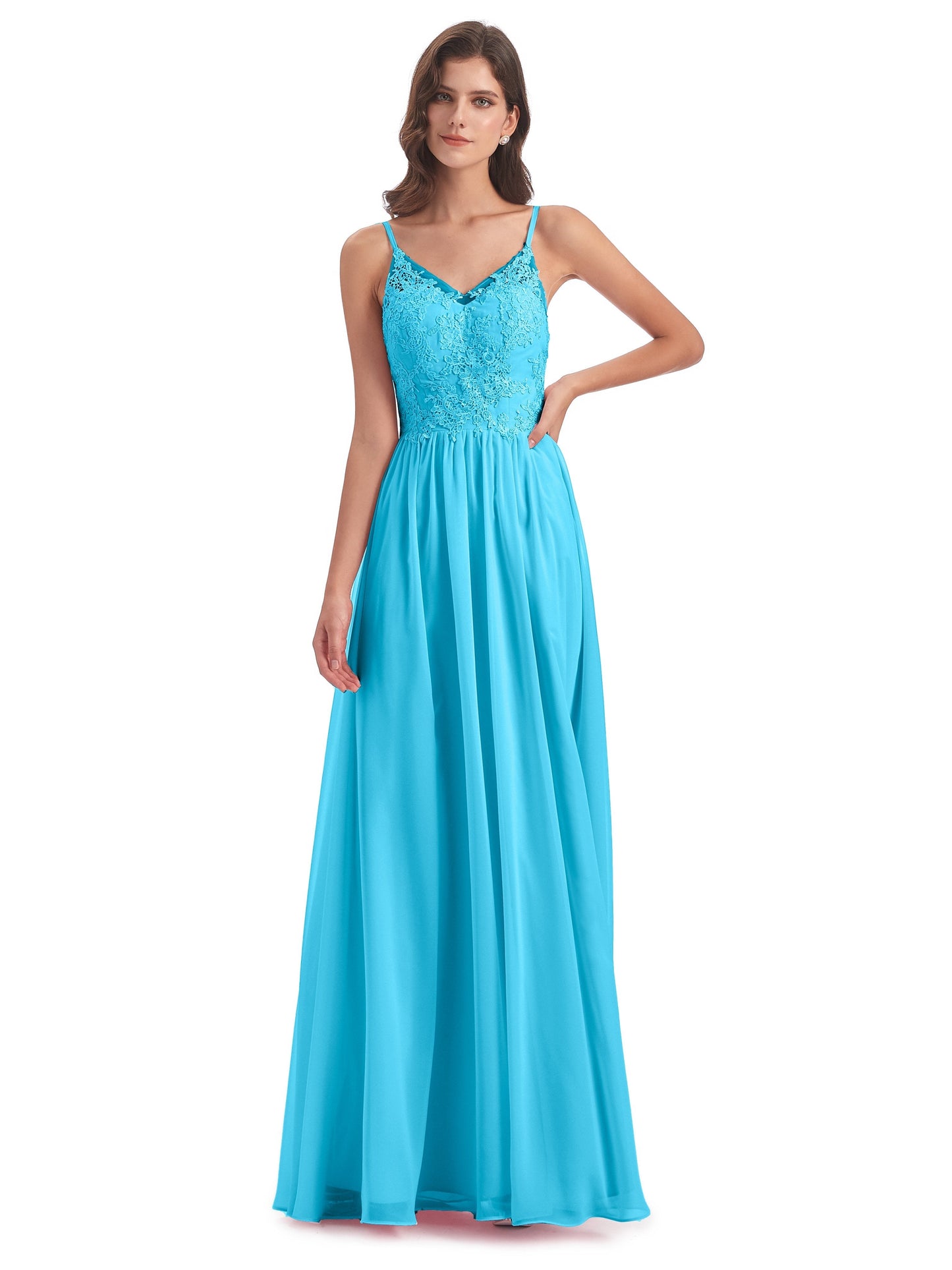 Addison Spaghetti Straps Lace Bridesmaid Dresses