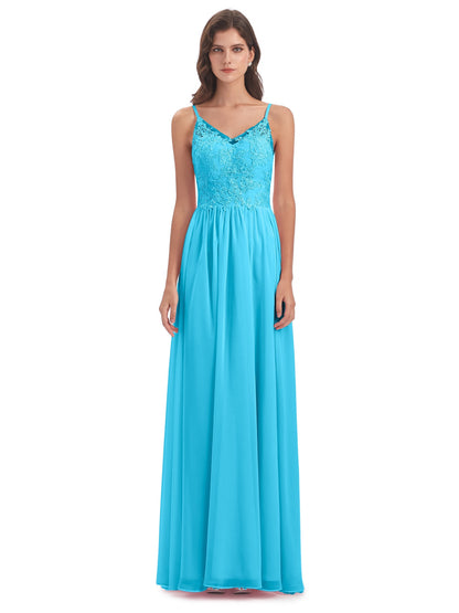 Addison Spaghetti Straps Lace Bridesmaid Dresses