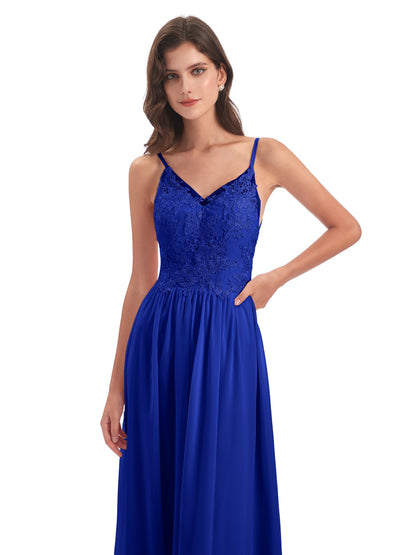 Addison Spaghetti Straps Lace Bridesmaid Dresses