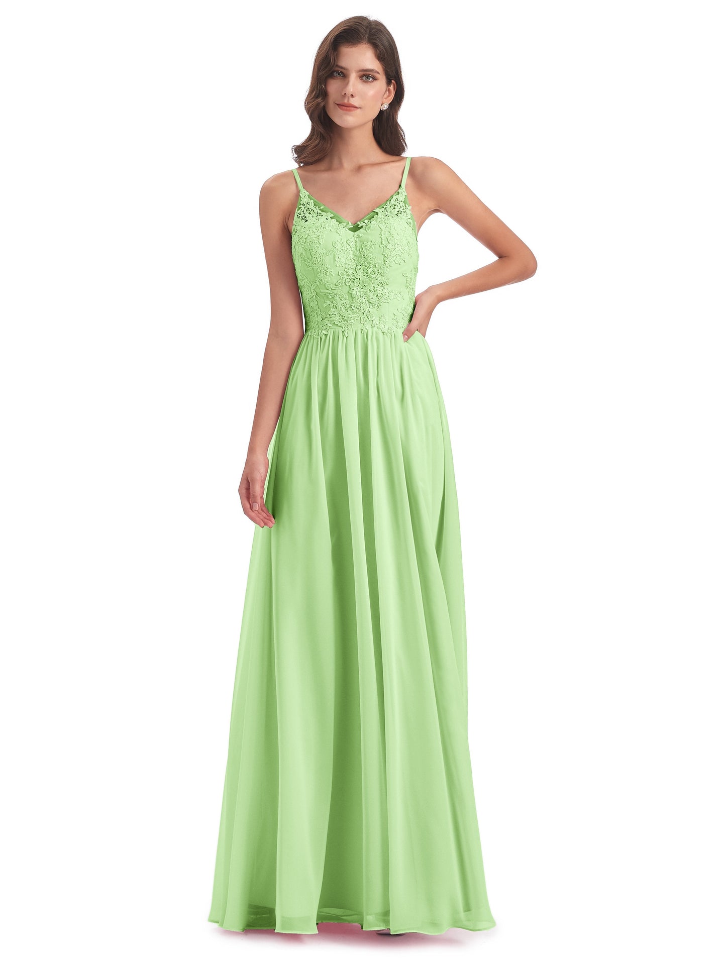 Addison Spaghetti Straps Lace Bridesmaid Dresses