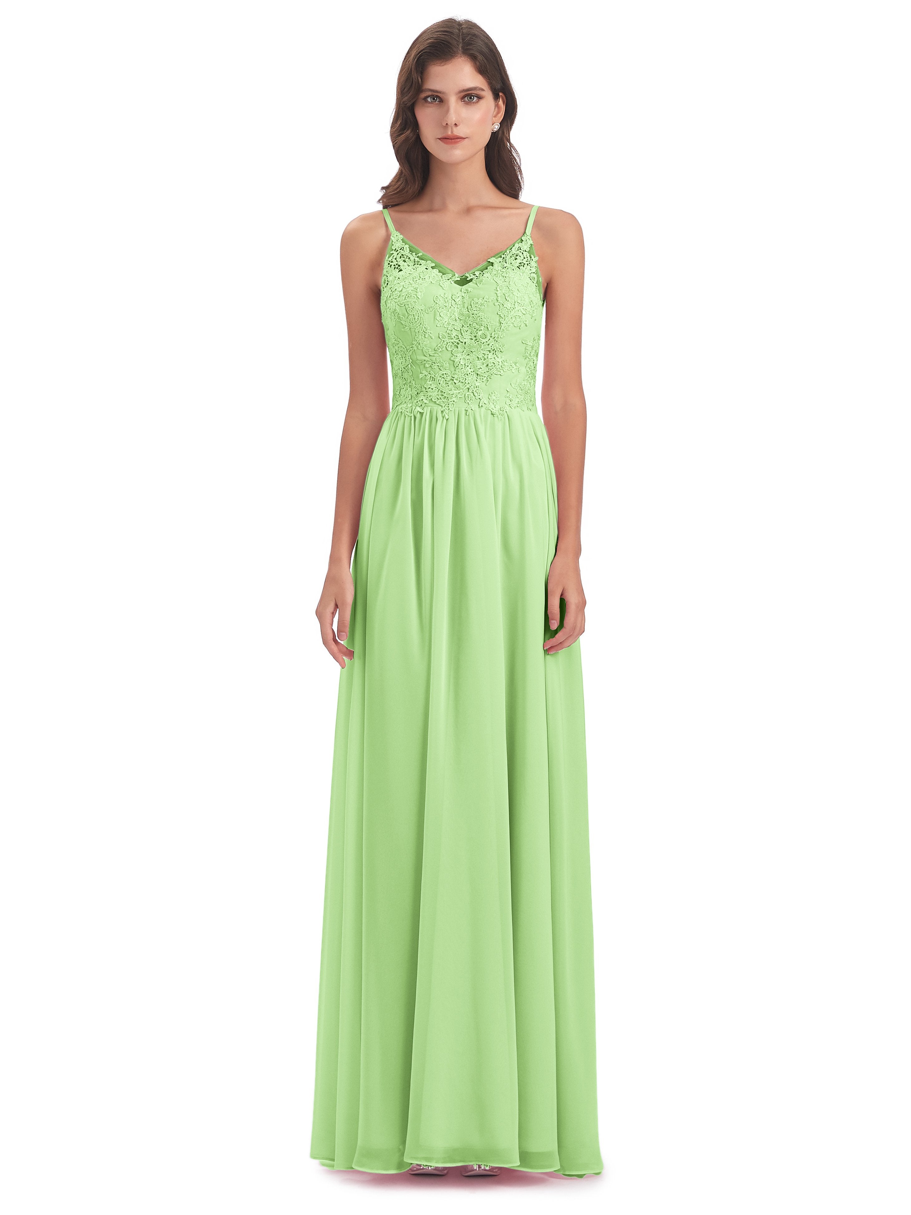 Addison Spaghetti Straps Lace Bridesmaid Dresses