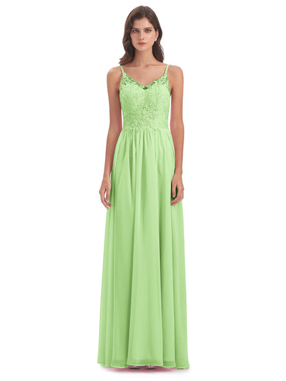 Addison Spaghetti Straps Lace Bridesmaid Dresses