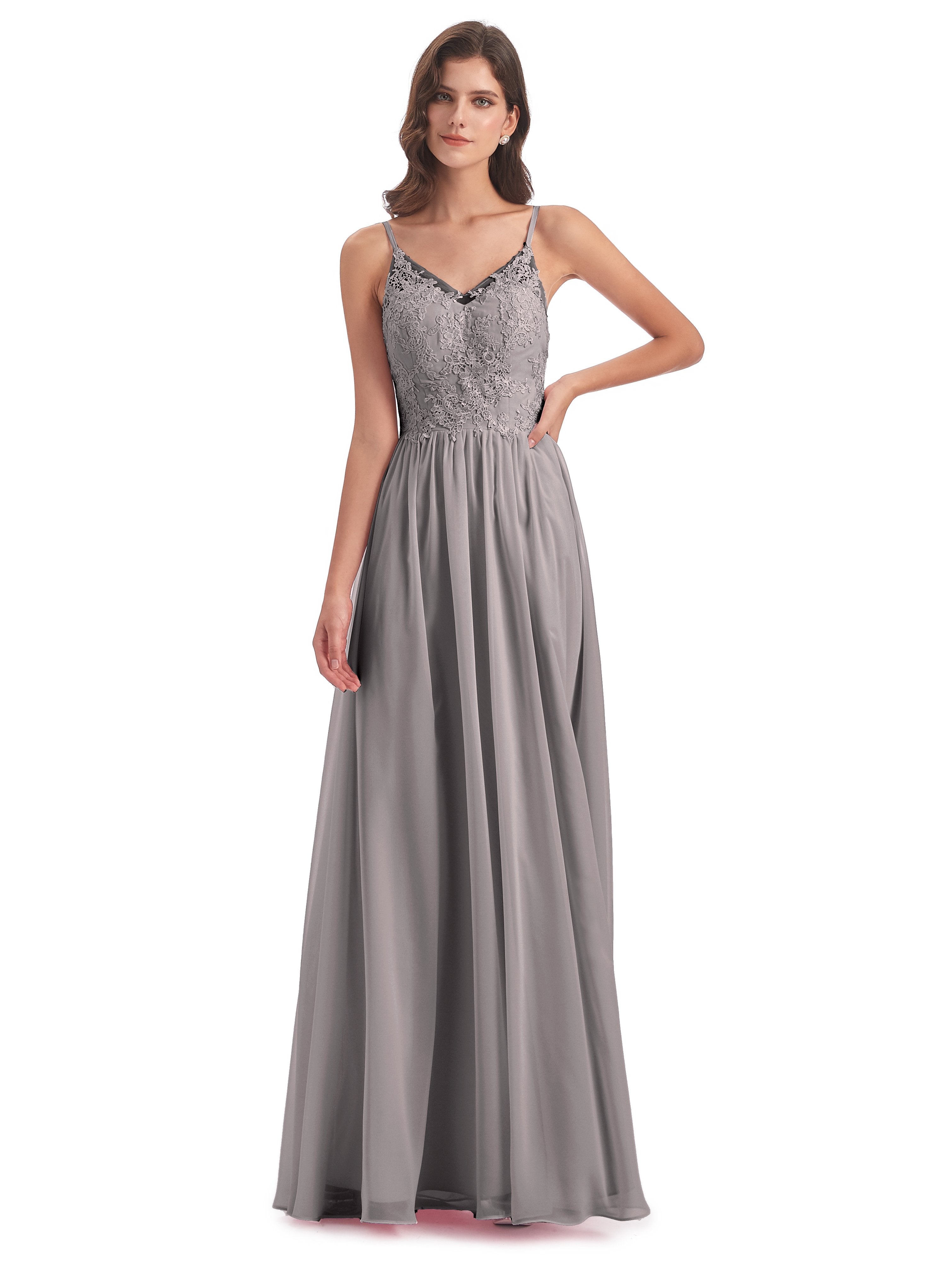 Addison Spaghetti Straps Lace Bridesmaid Dresses