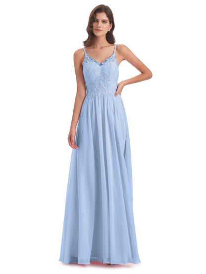 Addison Spaghetti Straps Lace Bridesmaid Dresses