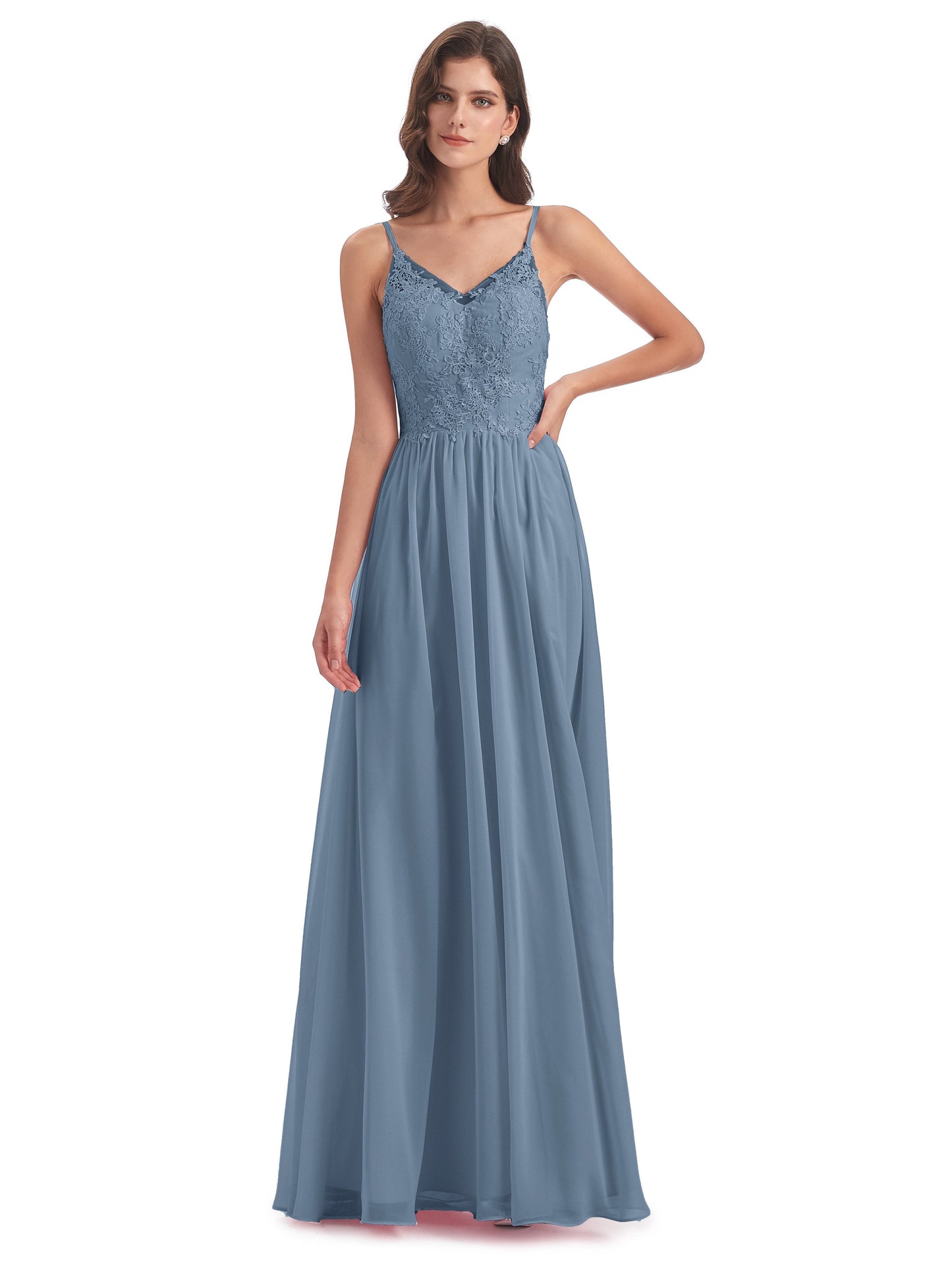 Addison Spaghetti Straps Lace Bridesmaid Dresses