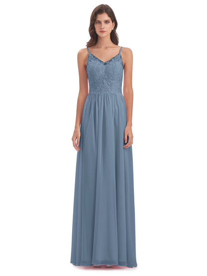 Addison Spaghetti Straps Lace Bridesmaid Dresses