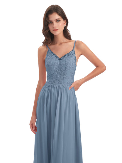 Addison Spaghetti Straps Lace Bridesmaid Dresses