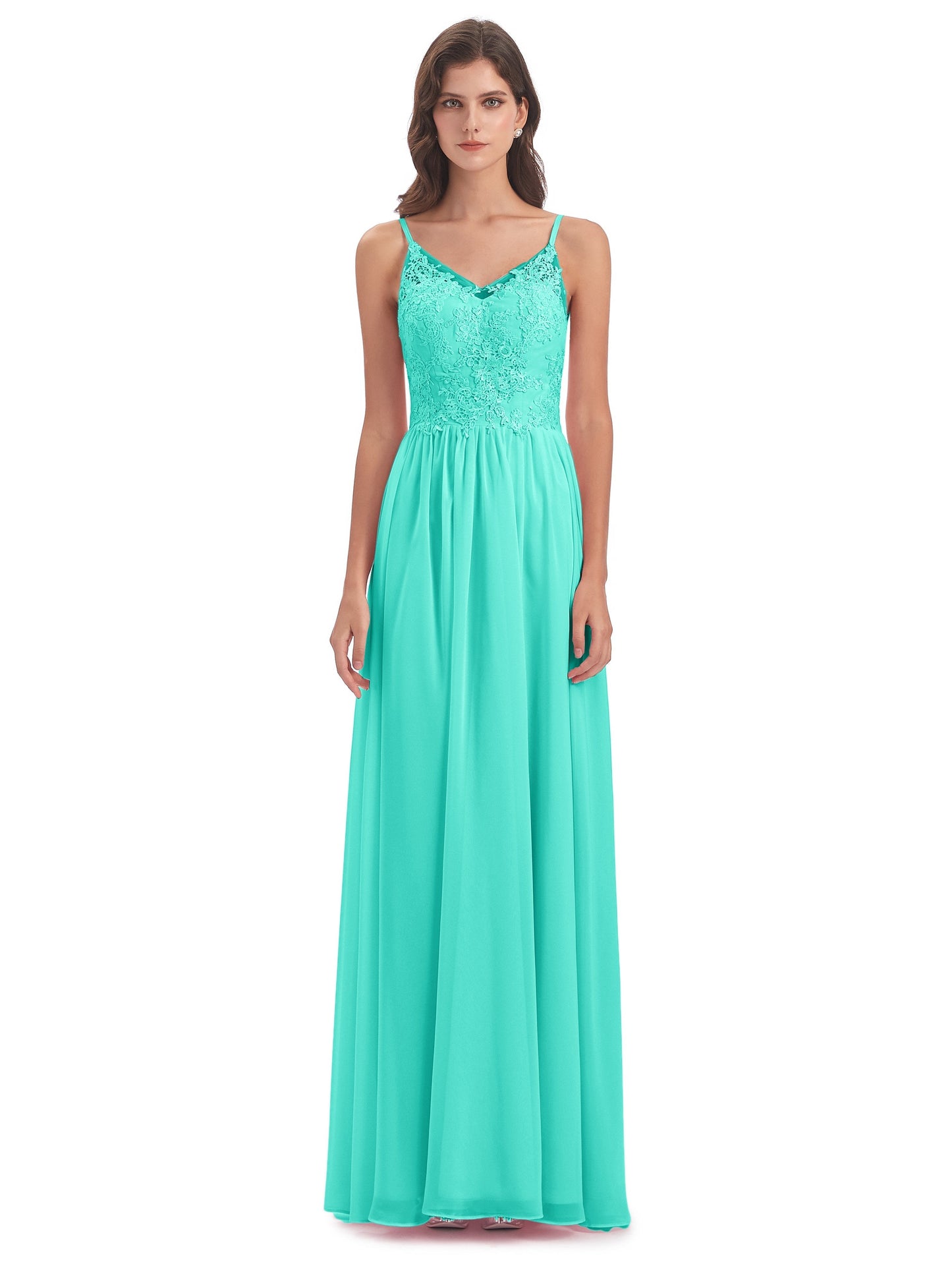 Addison Spaghetti Straps Lace Bridesmaid Dresses