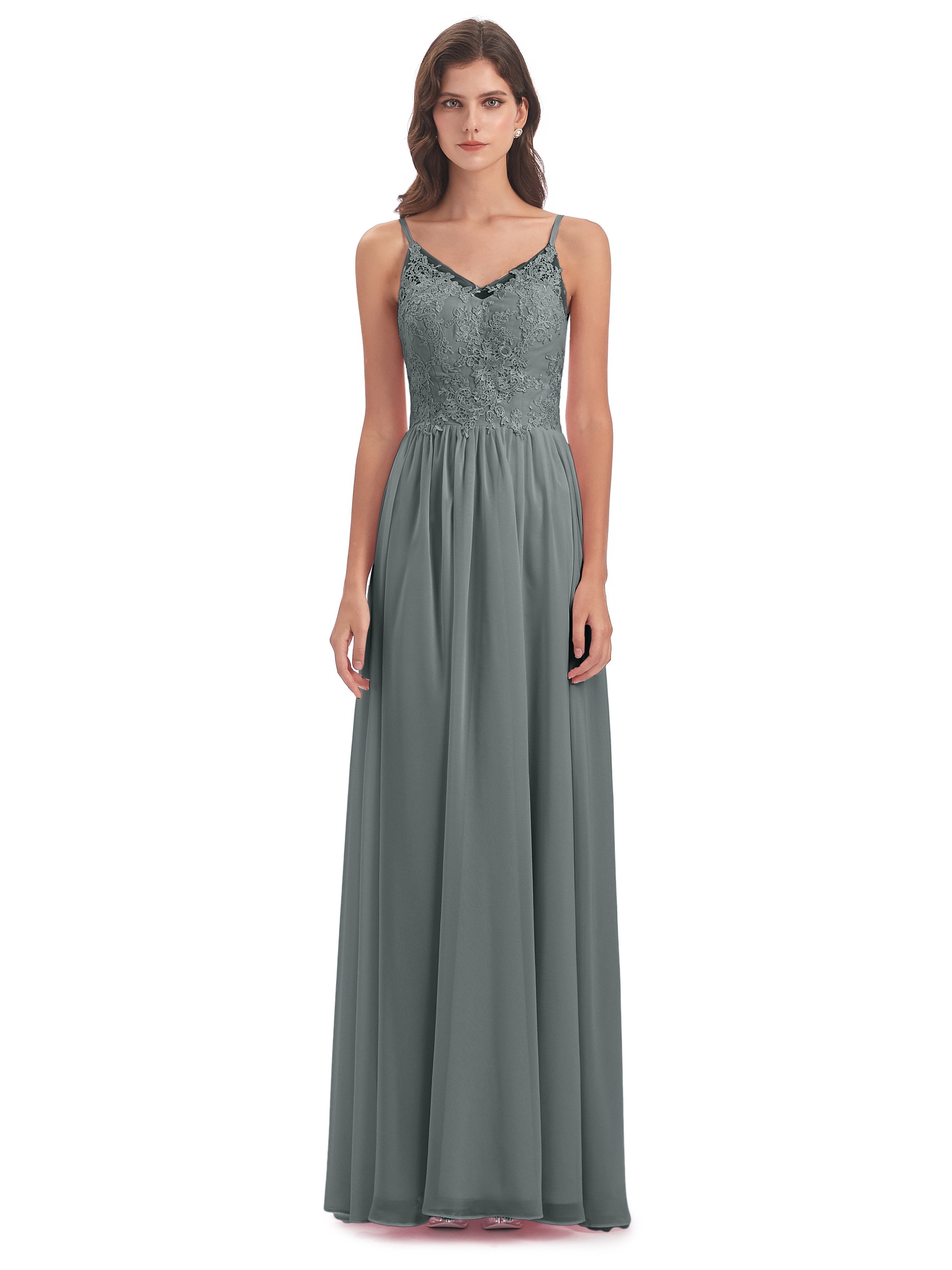 Addison Spaghetti Straps Lace Bridesmaid Dresses