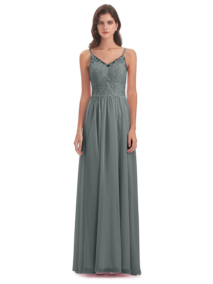 Addison Spaghetti Straps Lace Bridesmaid Dresses
