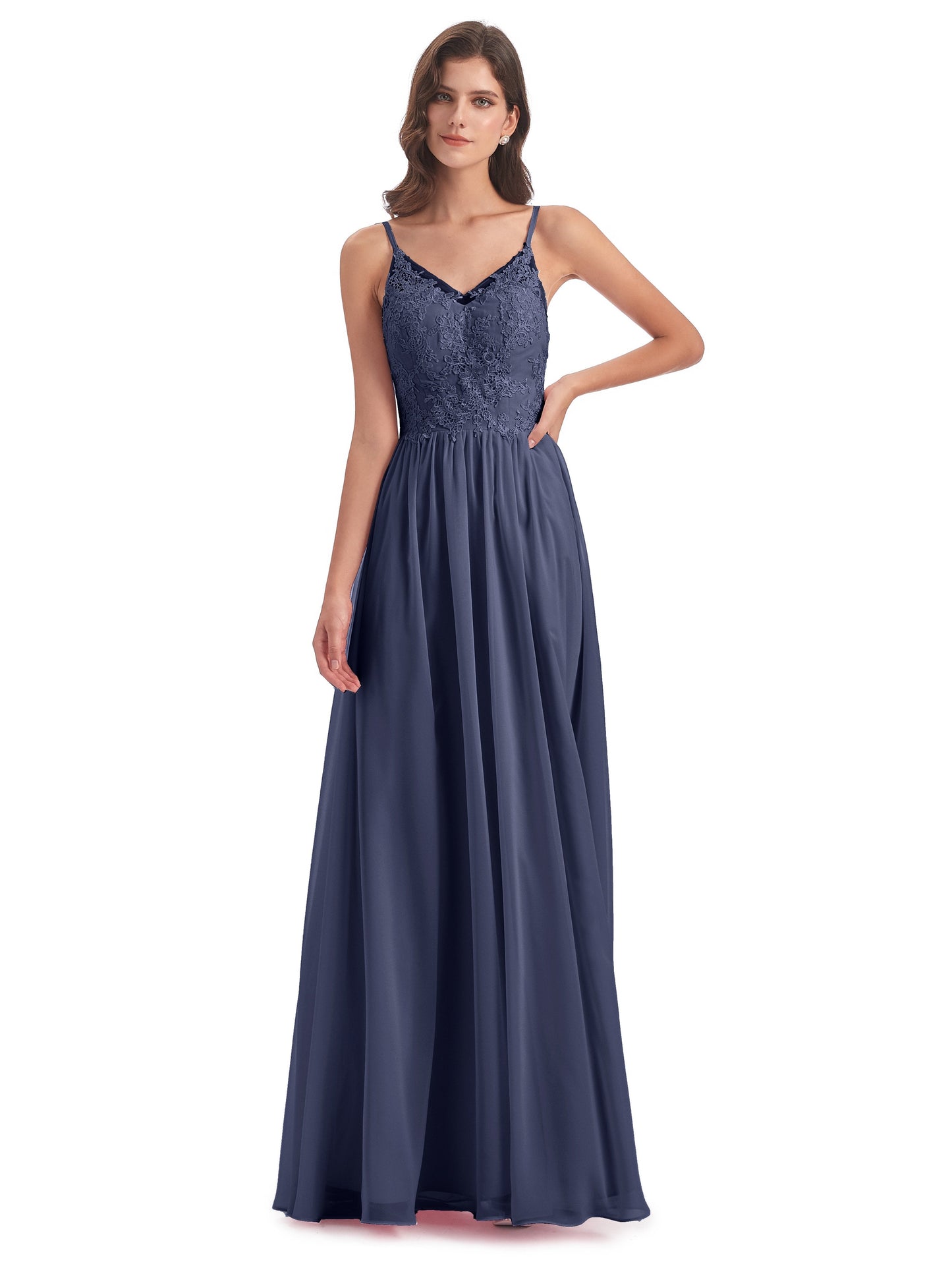 Addison Spaghetti Straps Lace Bridesmaid Dresses
