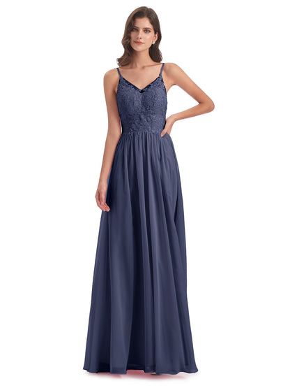 Addison Spaghetti Straps Lace Bridesmaid Dresses