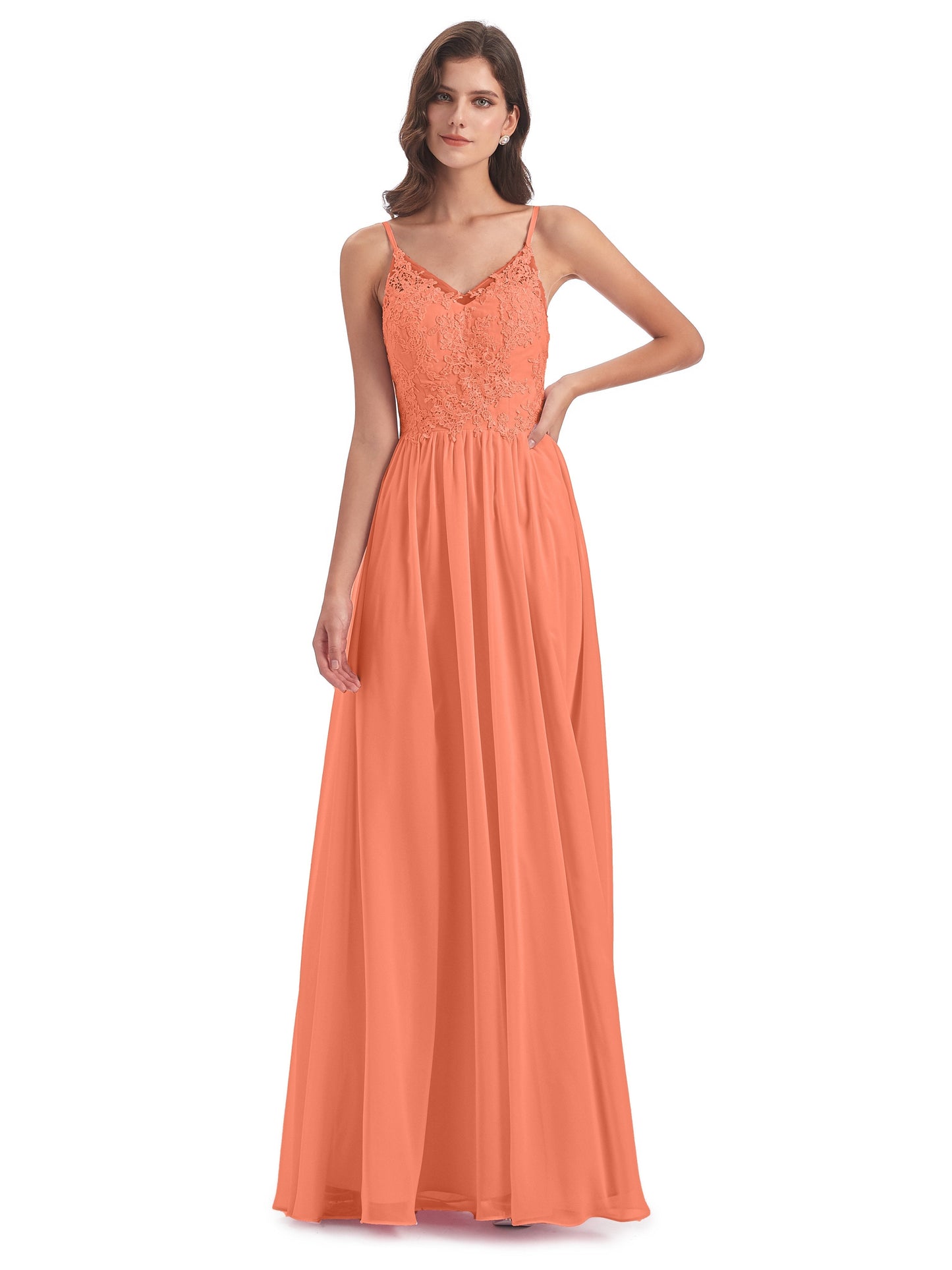 Addison Spaghetti Straps Lace Bridesmaid Dresses