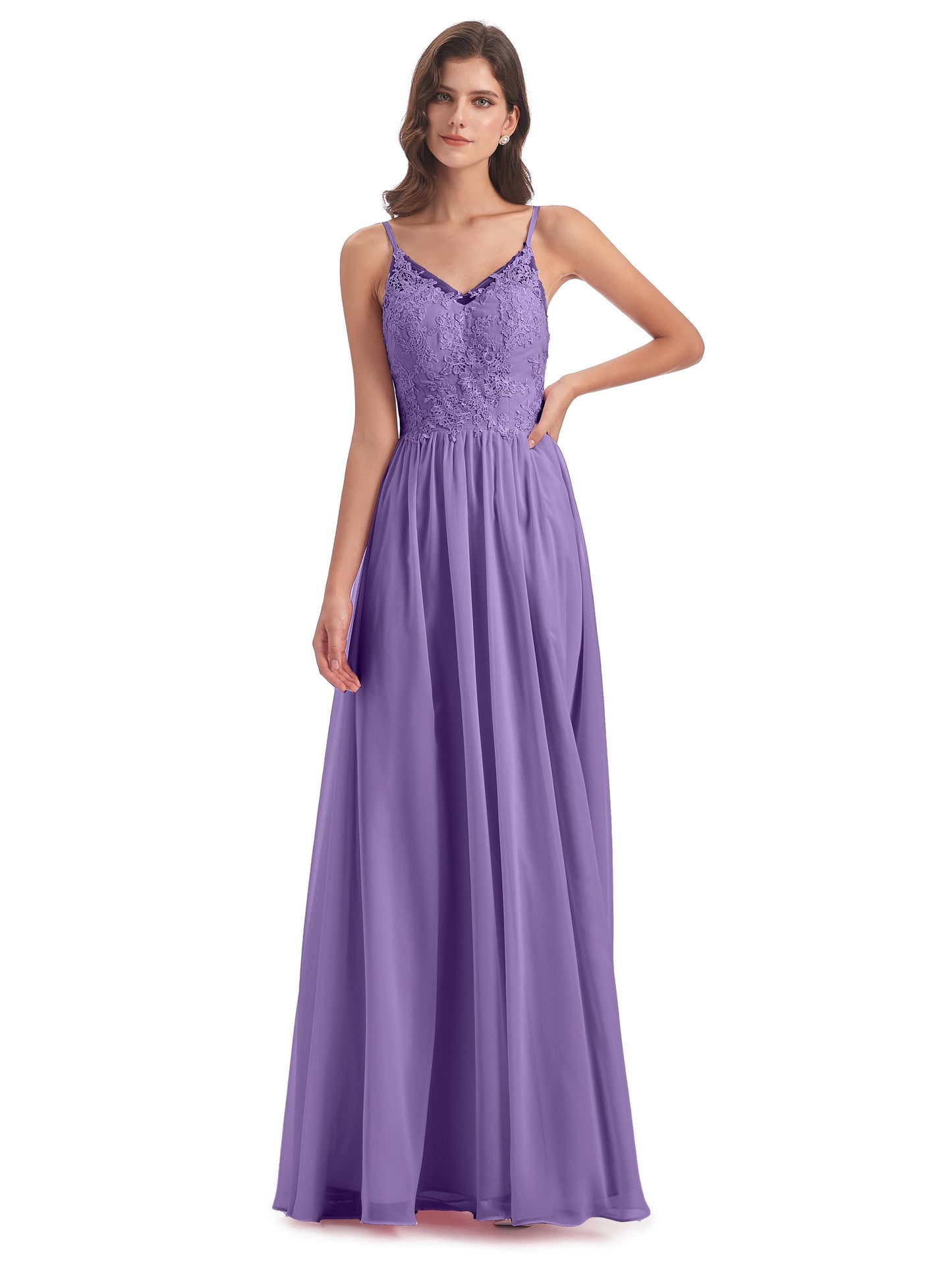 Addison Spaghetti Straps Lace Bridesmaid Dresses