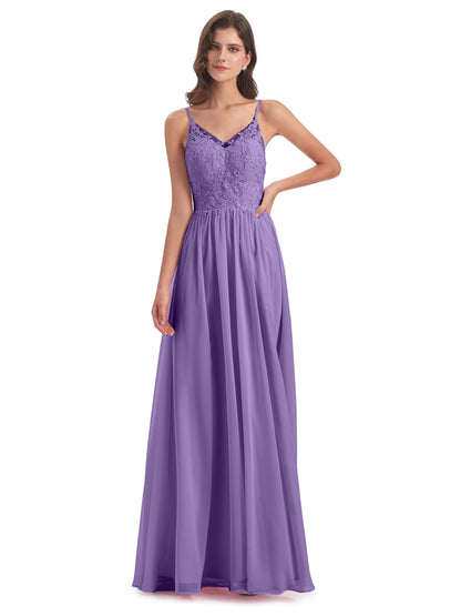 Addison Spaghetti Straps Lace Bridesmaid Dresses
