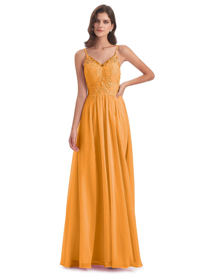 Addison Spaghetti Straps Lace Bridesmaid Dresses
