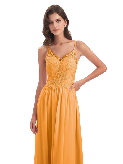 Addison Spaghetti Straps Lace Bridesmaid Dresses