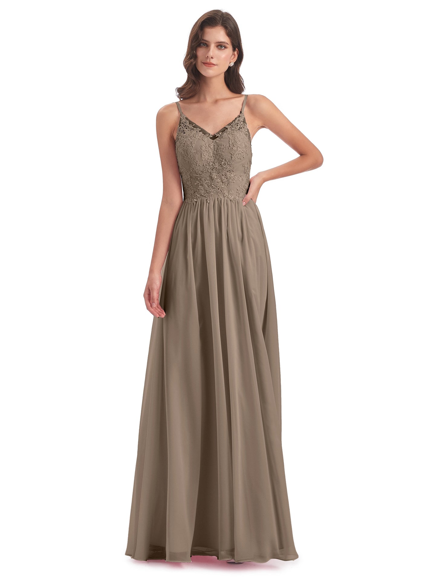 Addison Spaghetti Straps Lace Bridesmaid Dresses