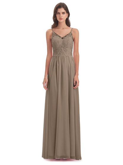Addison Spaghetti Straps Lace Bridesmaid Dresses