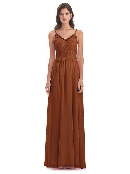 Addison Spaghetti Straps Lace Bridesmaid Dresses