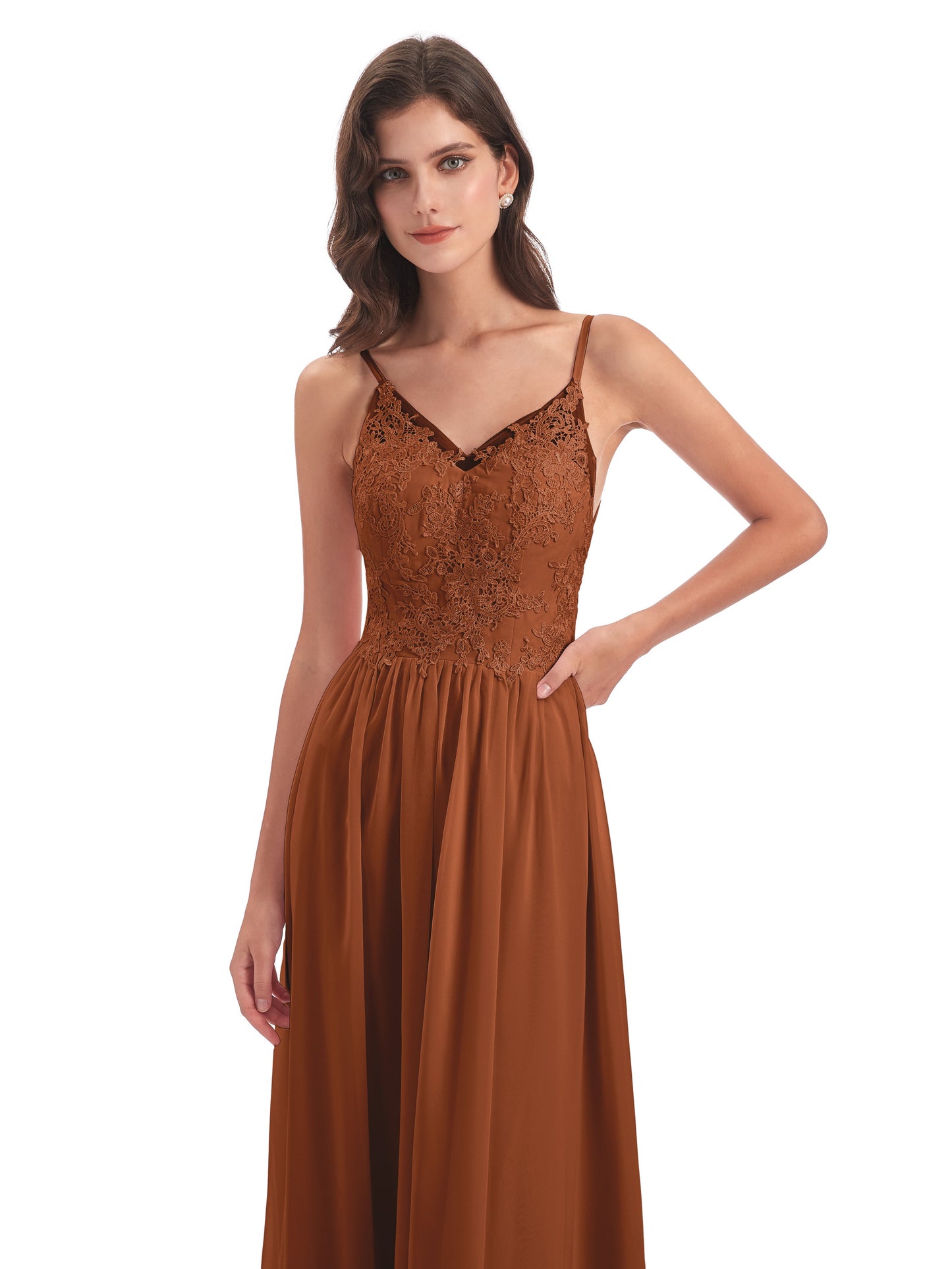 Addison Spaghetti Straps Lace Bridesmaid Dresses