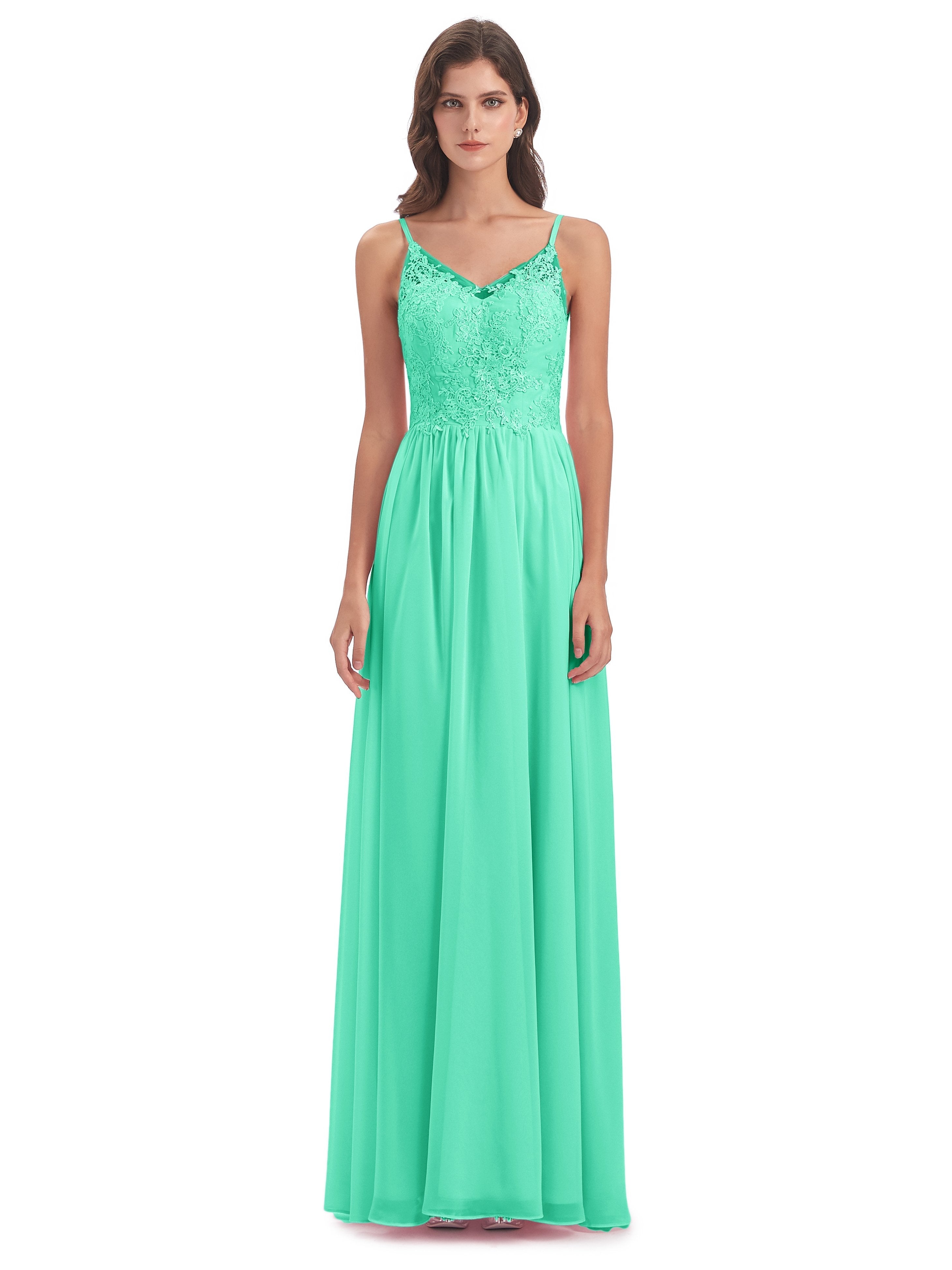 Addison Spaghetti Straps Lace Bridesmaid Dresses