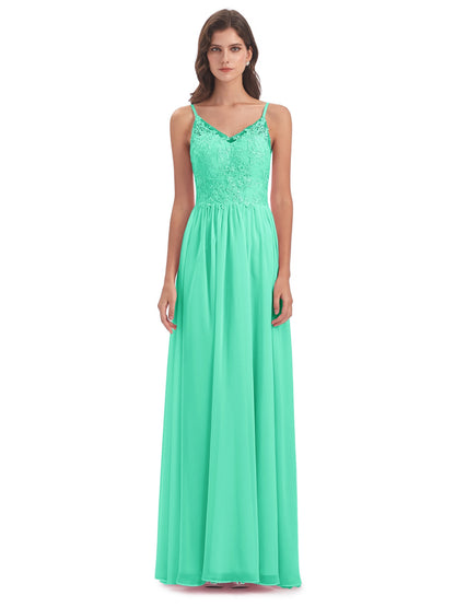 Addison Spaghetti Straps Lace Bridesmaid Dresses