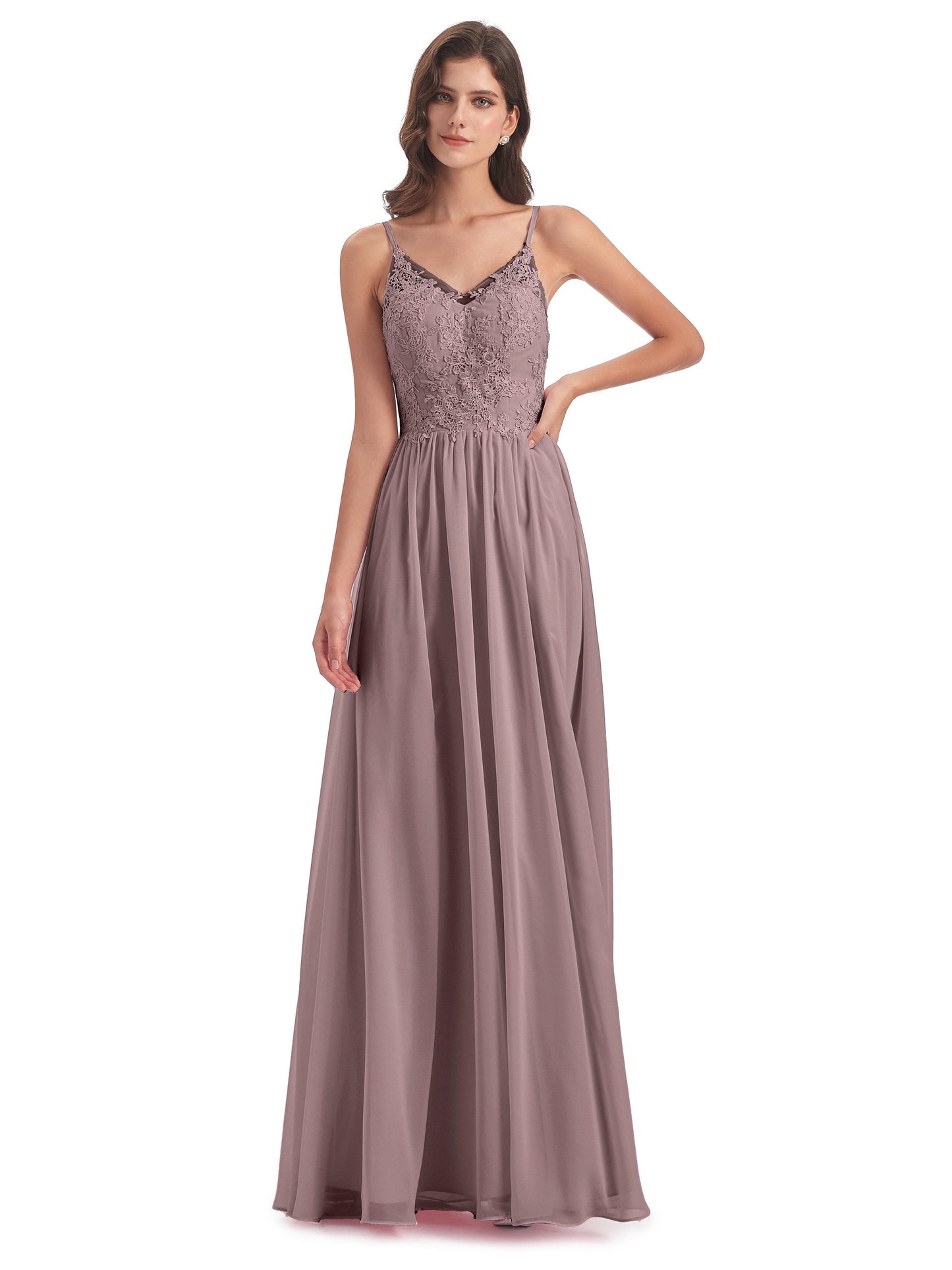 Addison Spaghetti Straps Lace Bridesmaid Dresses