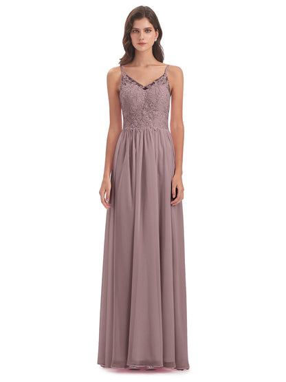 Addison Spaghetti Straps Lace Bridesmaid Dresses