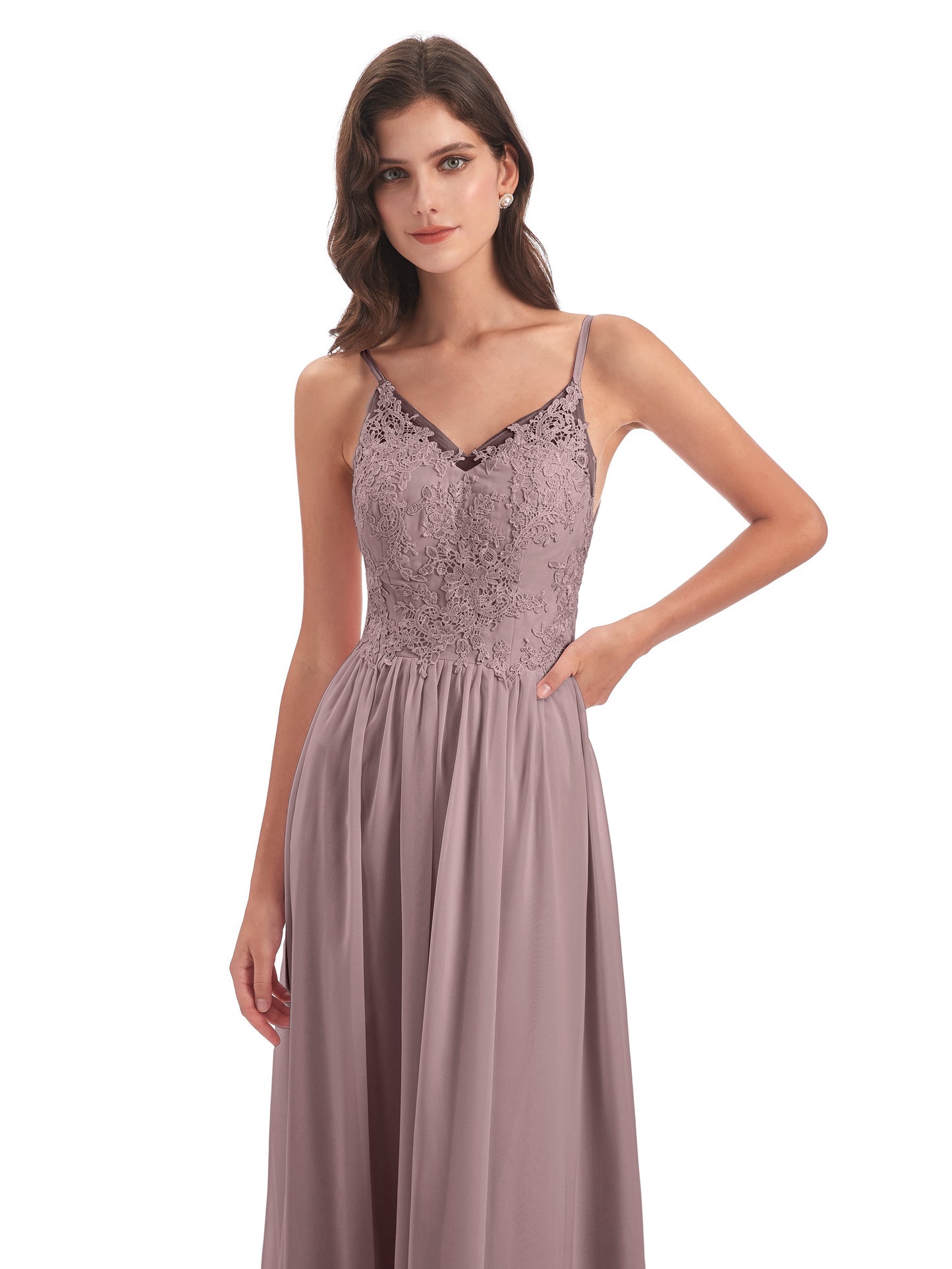 Addison Spaghetti Straps Lace Bridesmaid Dresses