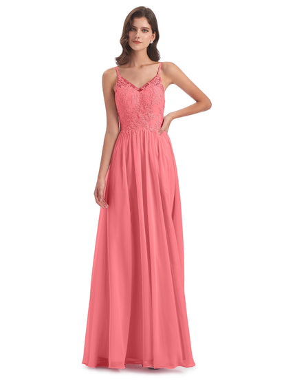 Addison Spaghetti Straps Lace Bridesmaid Dresses
