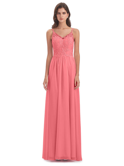 Addison Spaghetti Straps Lace Bridesmaid Dresses