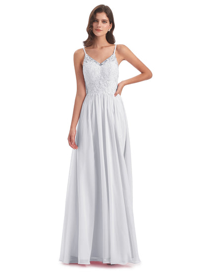 Addison Spaghetti Straps Lace Bridesmaid Dresses