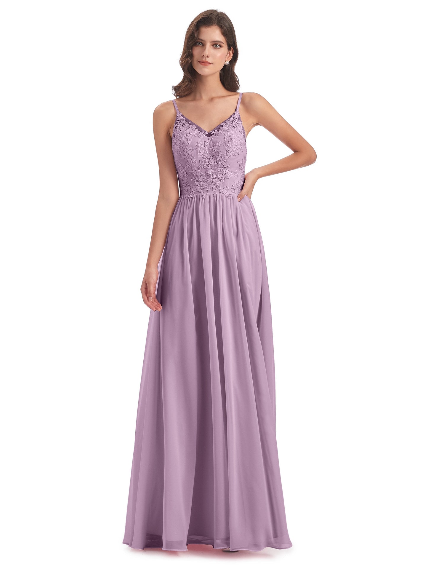 Addison Spaghetti Straps Lace Bridesmaid Dresses