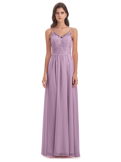 Addison Spaghetti Straps Lace Bridesmaid Dresses