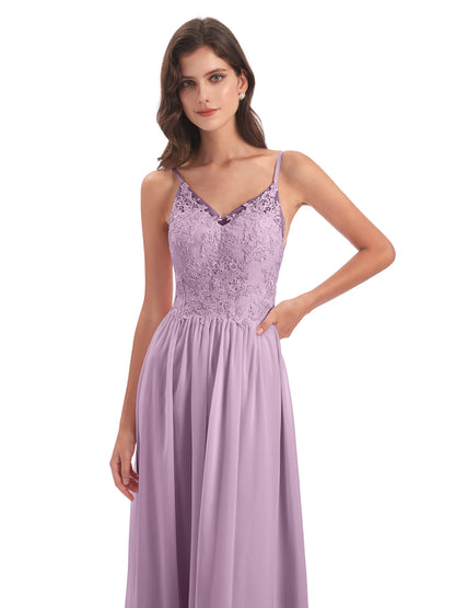 Addison Spaghetti Straps Lace Bridesmaid Dresses