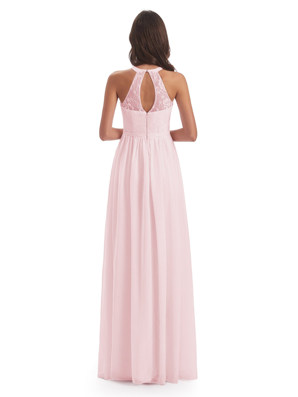 Ailani Halter Split Lace Long Bridesmaid Dresses