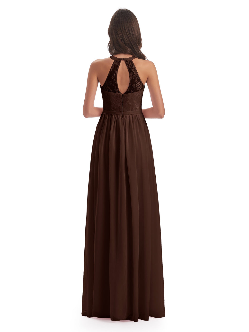 Ailani Halter Split Lace Long Bridesmaid Dresses